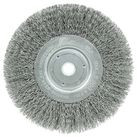 Weiler 6" Narrow Face Wheel, .014" Steel Fill, 5/8"-1/2" Arbor Hole 1075